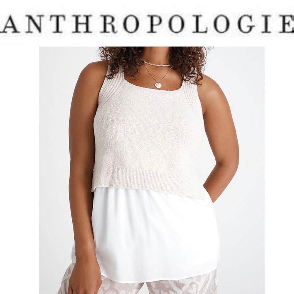 Anthropology Jenna knit Baby doll tank top